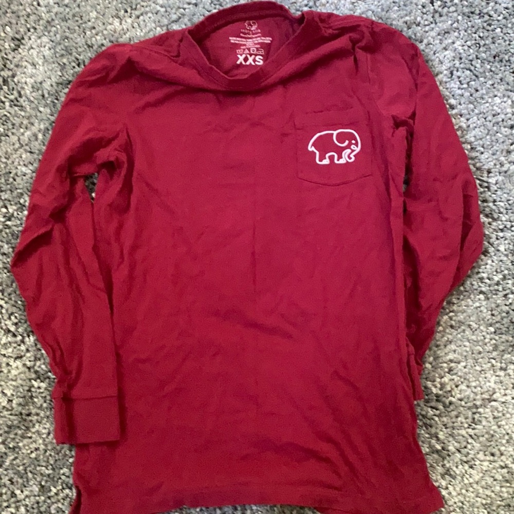 Ivory Ella long sleeve maroon basketball tee- xxs